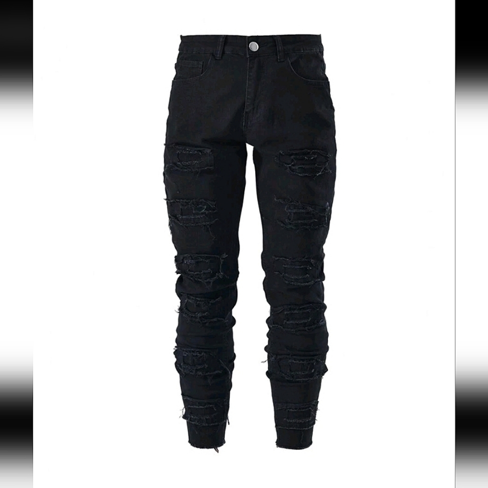 New, Men black skinny jeans size 30